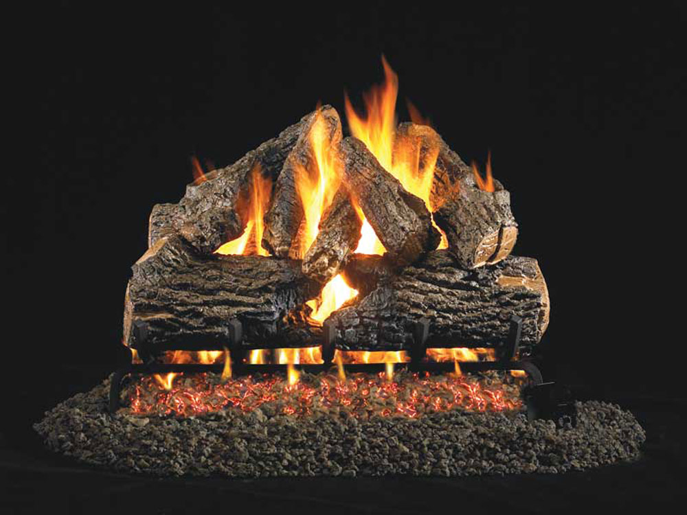 RealFyre Natural Gas Logs Fireplace Charred Oak