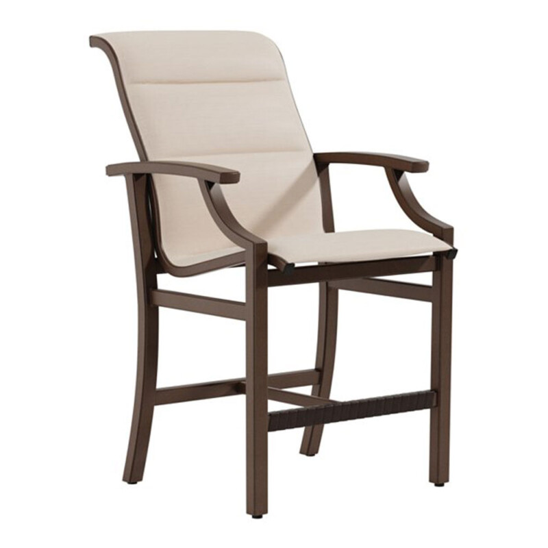 Marconi Padded Sling Stationary Bar Stool Patio Furniture